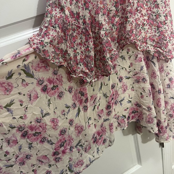 LoveShackFancy Pink Floral Silk Marceline Dress Size 4 US $375 - Picture 5 of 12